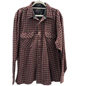 Outdoor Exchange XL Flannel Red Grey Black Warm Button Down Shirt Front Pockets